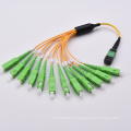 MPO/Female to FC Simplex 12 Fibers Singlemode Fiber Optic Fanout Cable
